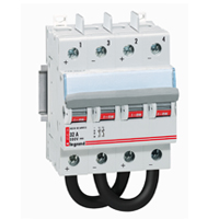 Выключатель-разъединитель постоянного тока с рычагом - 800 В= - 63 А - 2 полюса - 4 модуля | код 414226 |  Legrand